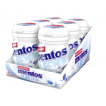 Multipack: 6x MENTOS Gum Pure White Sweet Mint je 70g