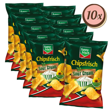 Multipack: 10x Funny Frisch Chipsfrisch Sour Cream à 150g