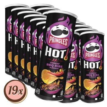 Multipack: 19x Pringles Hot Smokin' BBQ Ribs á 160g