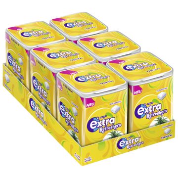 Multipack: 6x Wrigley Extra REFRESHERS Dose Tropical á 35 Stück