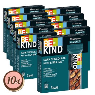 Multipack: 10x BE-KIND® Dark Chocolate Nuts & SeaSalt 3Pack á 3x30g = 10x 90g