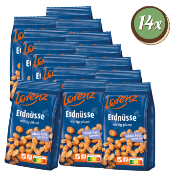 Multipack: 14x Lorenz Erdnüsse würzig-pikant à 150g