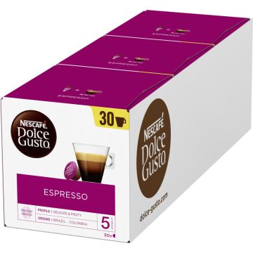 Multipack: 3x NESCAFE DOLCE GUSTO Espresso á 30 Capsules = 3x165g