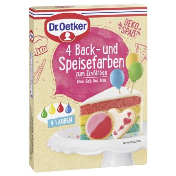 Dr. Oetker 4 Back- und Speisefarben 80g