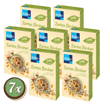 Multipack: 7x Kölln Zartes Bircher Nussiges Hafer-Müsli á 500g