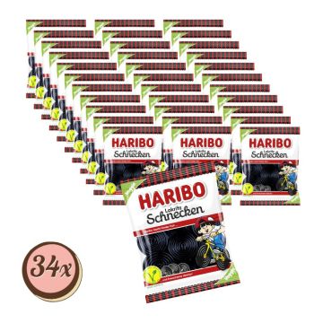 Multipack: 34x Haribo Lakritz Schnecken à 175g