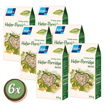 Multipack: 6x Kölln Cremig-zartes Hafer-Porridge Nuss á 375g