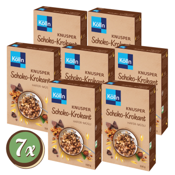 Multipack: 7x Kölln Knusper Schoko-Krokant Hafer-Müsli á 500g