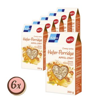 Multipack: 6x Kölln Zarte Haferflocken mit Apfel & Zimt à 350g