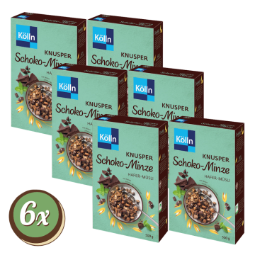 Multipack: 7x Kölln Knusper Schoko-Minze Hafer-Müsli á 500g