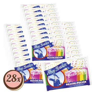 Multipack: 28x Ahoj Brause-Pulver 4-fach 10er Folienpack á 58g