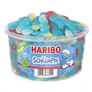 Haribo Schlümpfe 1 Dose 150 Stk. = 1350g Schluempfe