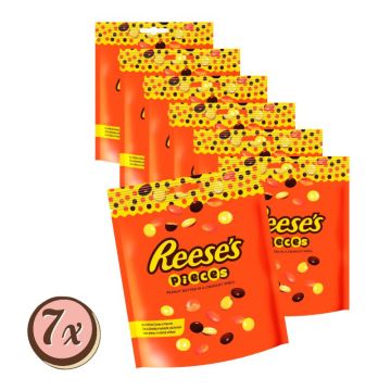 Multipack: 7x Reese´s Pieces Erdnussbuttercreme mit Zuckerüberzug 7x185g