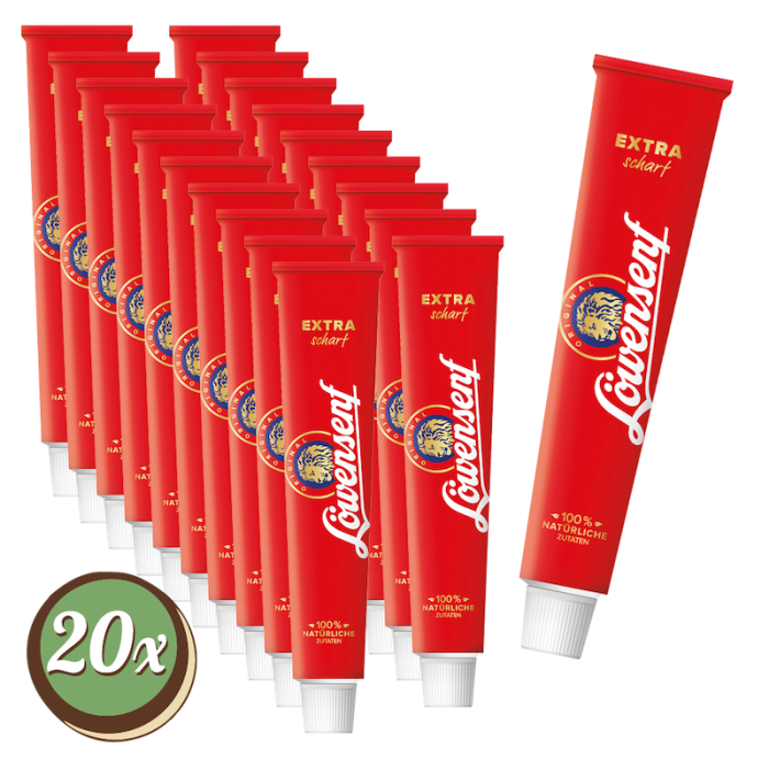 Multipack: 20x Löwensenf Extra Scharf à 100ml Tube