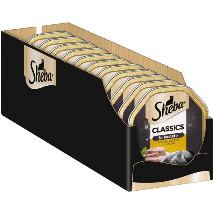 Multipack: 22x Sheba Classics Pastete Geflügel Cocktail je 85g