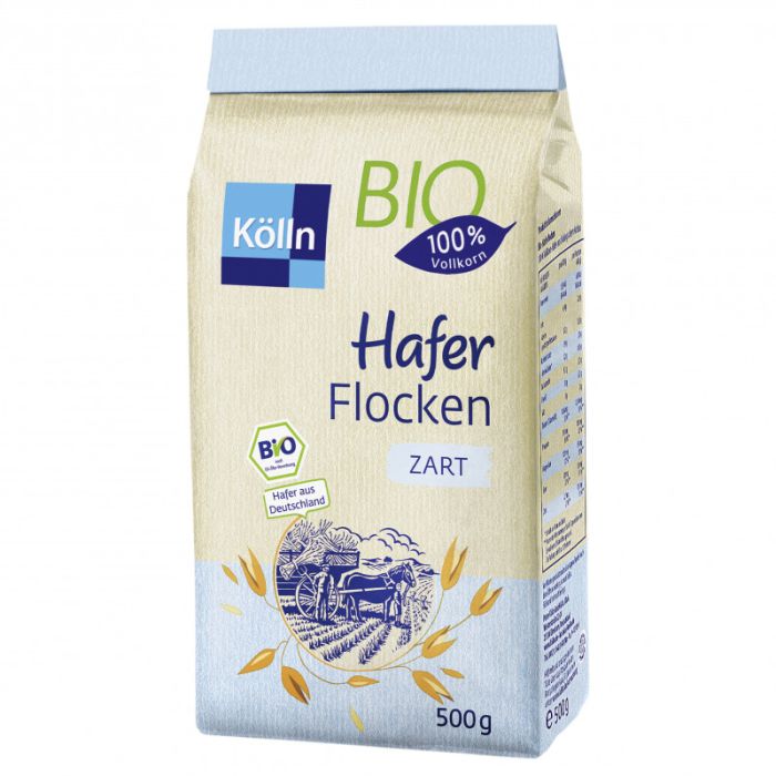 Kölln Bio Haferflocken zart 500g, 100% Vollkorn-Hafer