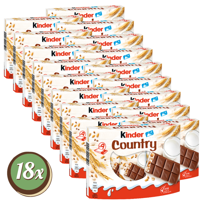 Multipack: 18x Ferrero Kinder Country 9er à 211,5g