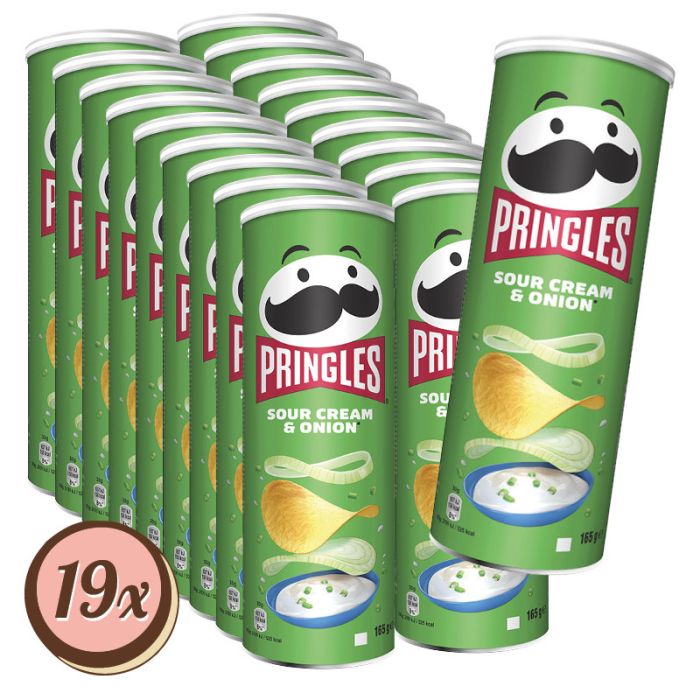 Multipack: 19x Pringles Sour Cream & Onion à 165g