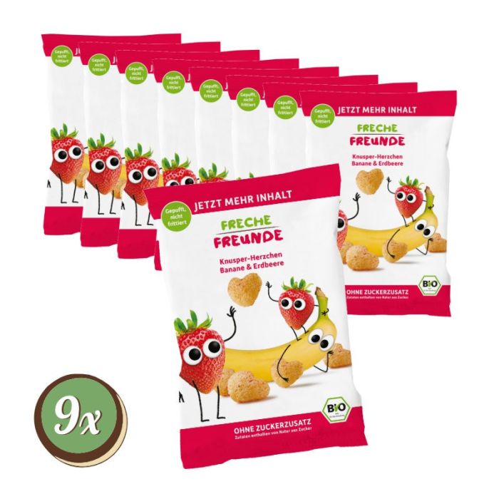 Multipack: 9x Freche Freunde Bio "Knusper-Herzchen" á 30g