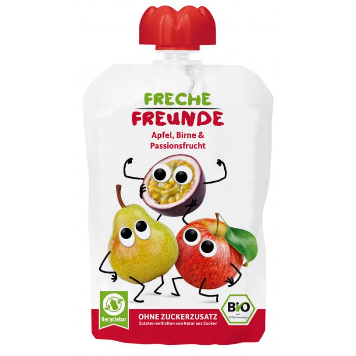 Freche Freunde Bio Quetschie Apfel, Birne & Passionsfrucht 100g