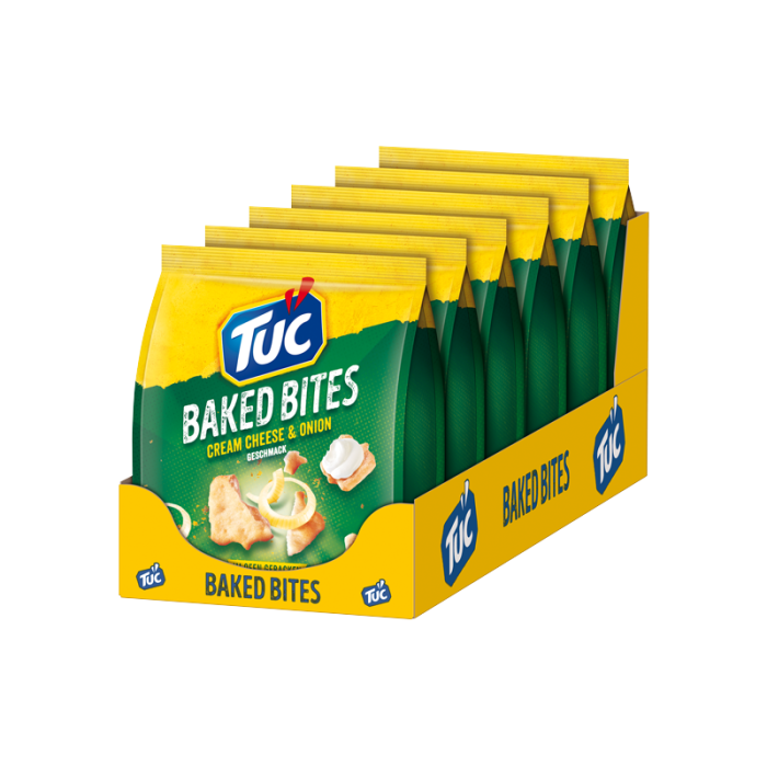 Multipack: 6x TUC Baked Bites Cream Cheese & Onion 110g