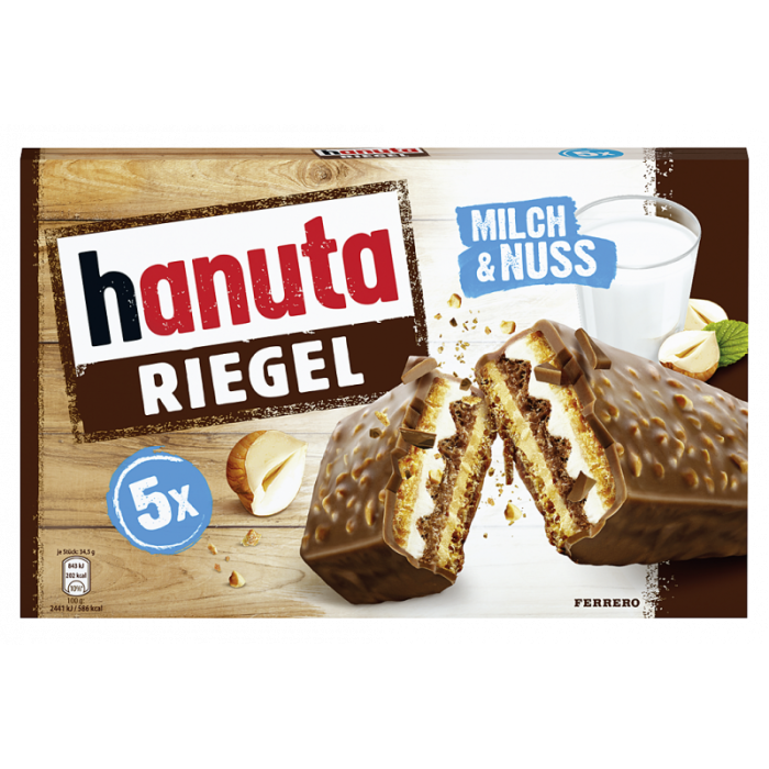 Ferrero Hanuta Riegel (5 Riegel à 34,5g)