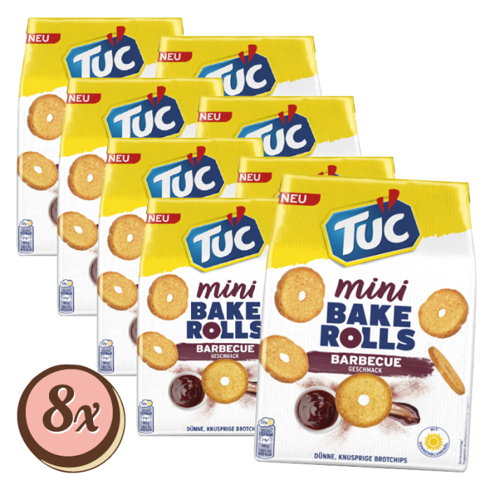 Multipack: 8x Tuc Back Rolls Barbecue à 150g