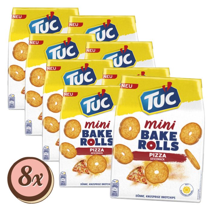 Multipack: 8x Tuc Mini Bake Rolls Pizza à 150g