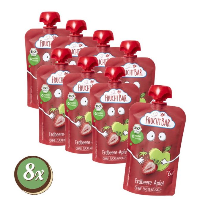 Multipack:8x FruchtBar Erdbeere-Apfel à 100g