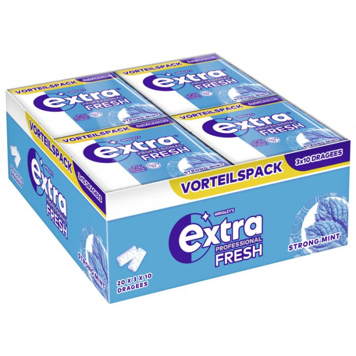 Multipack: 20x Wrigley's EXTRA Prof. Fresh Strong Mint à (3x10)