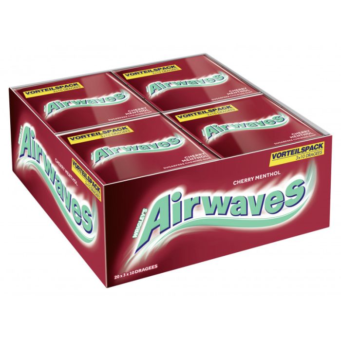 Multipack: 20x AIRWAVES® Familypack Cherry Menthol á 3x10 Dragees