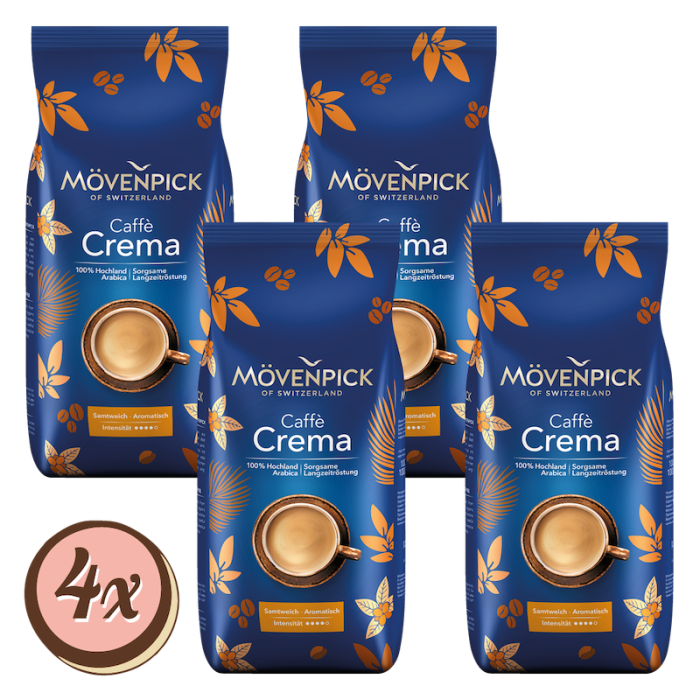 Multipack: 4x Mövenpick Caffè Crema ganze Bohne á 1000g