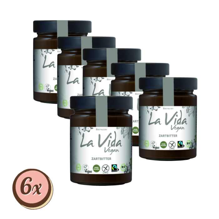 Multipack: 6x Brinkers La VIDA BIO vegane Zartbittercreme á 270g