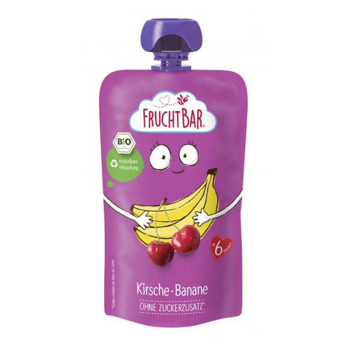 FruchtBar Bio-Fruchtpüree Kirsche, Banane 120g