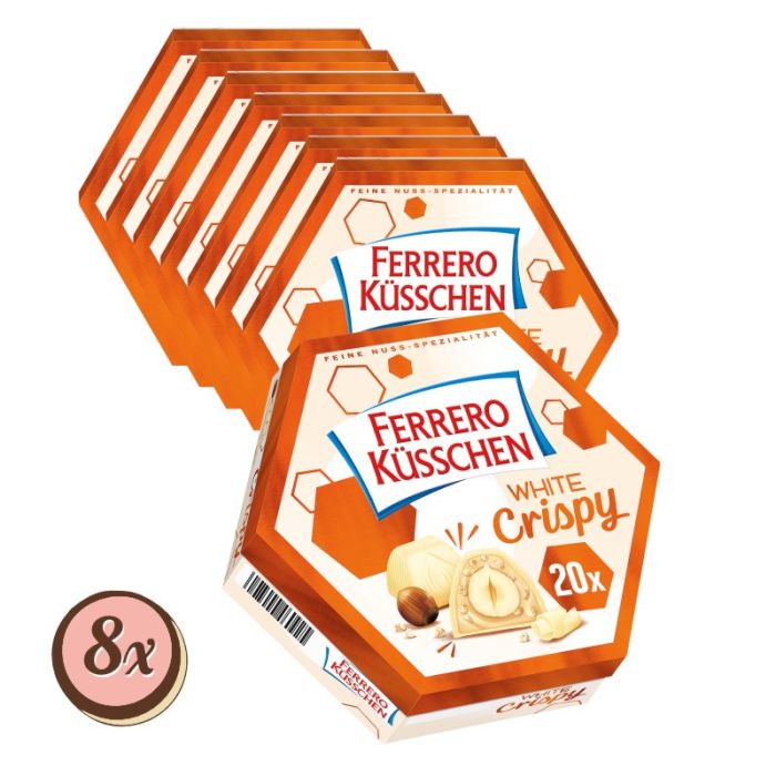 Multipack: 8x Ferrero Kuesschen white crunchy á 172g