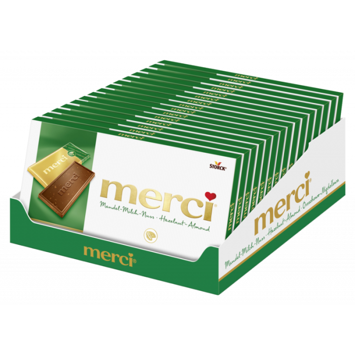 Multipack: 15x Storck Merci Mandel Milch-Nuss á 100g