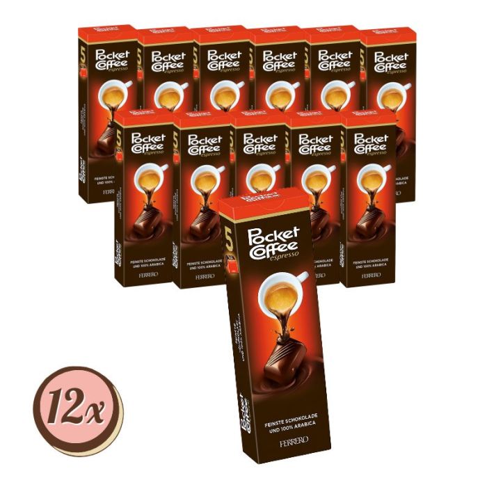 Multipack: 12x Ferrero Pocket Coffee 5er Riegel á 62g