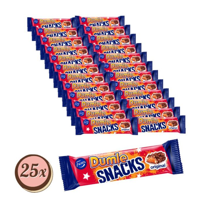 Multipack: 25xFazer Dumle Snacks Riegel á 40g