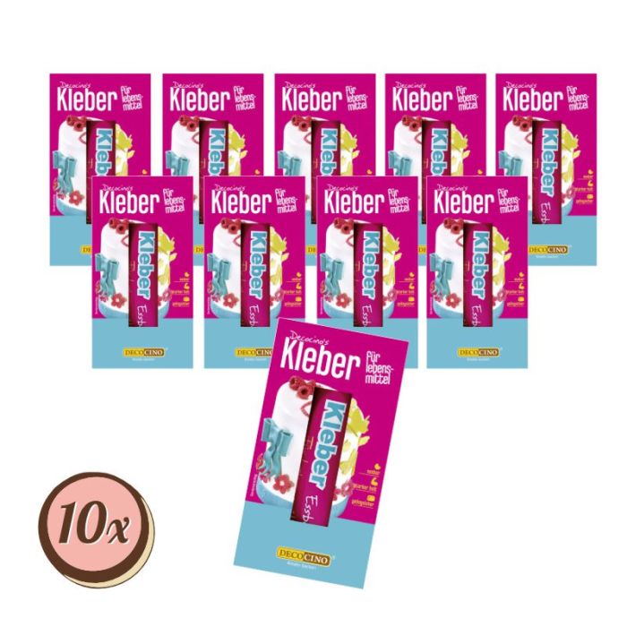 Multipack: 10x Decocino Essbarer Kleber á 18g