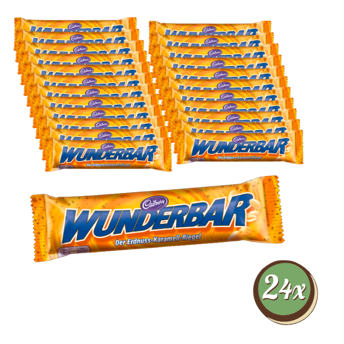 Multipack: 24 x Cadbury Wunderbar Erdnuss 49g