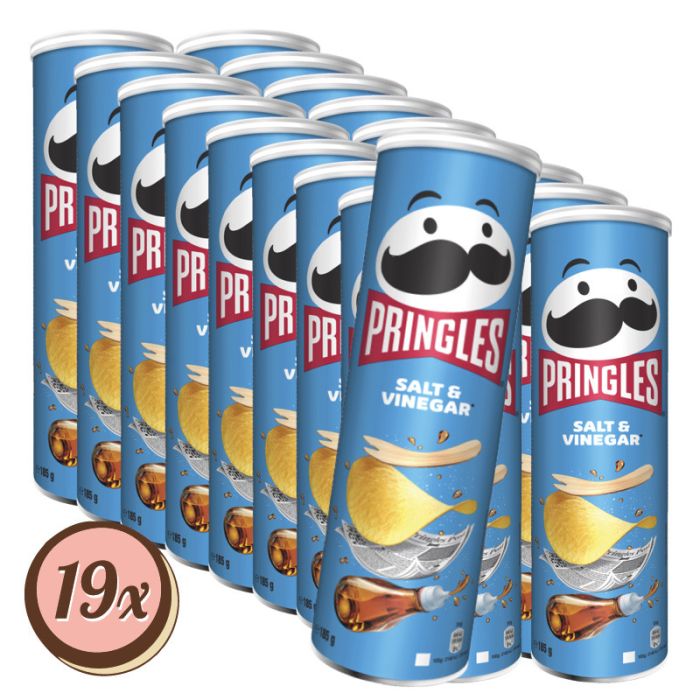 Multipack: 19x Pringles Salt & Vinegar á 185g