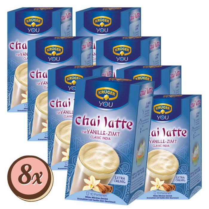 Multipack: 8x Krüger Chai Latte Vanille Zimt á 250g