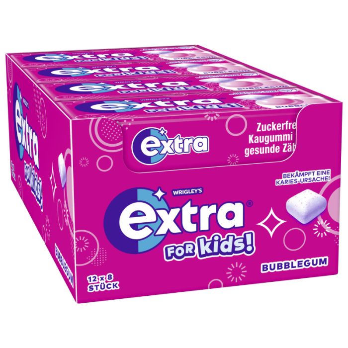 Multipack: 12x Wrigley's EXTRA® for Kids Bubble Gum á 8 Stück