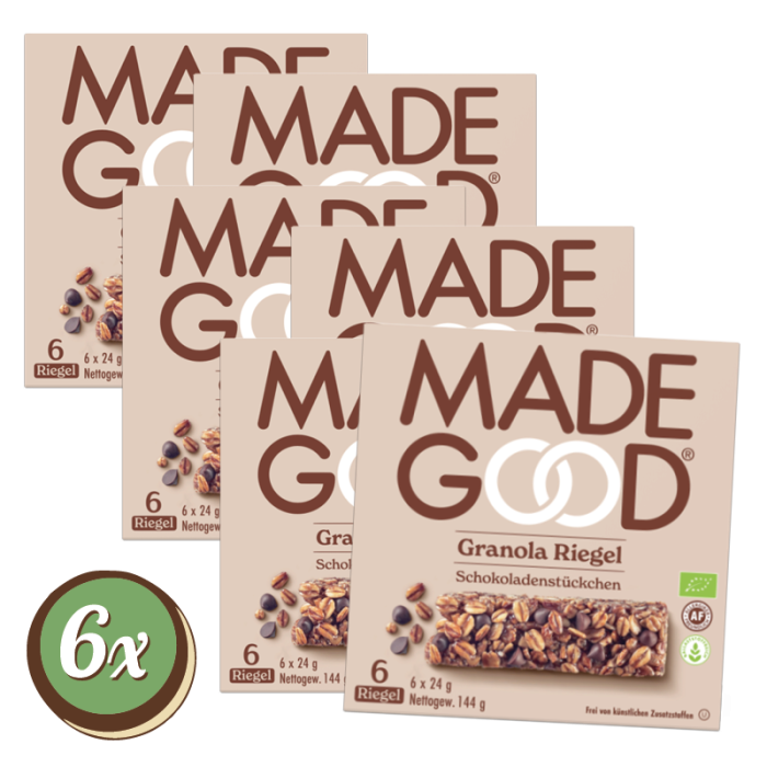 Multipack: 6x Madegood Granola Riegel Choc Chip á 144g