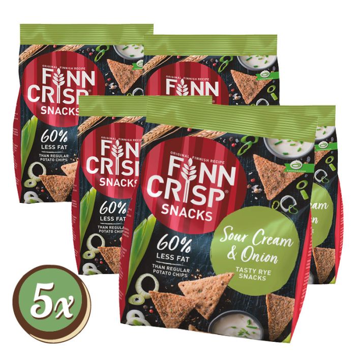 Multipack: 5x Finn Crisp Snack Sour Onion à 150g