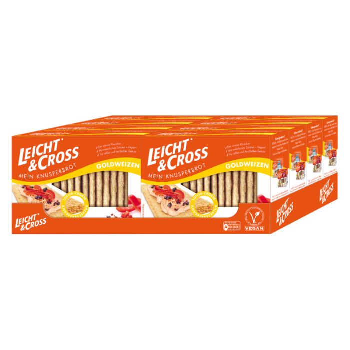 Multipack: 8x Leicht & Cross Knusperbrot Goldweizen á 125g