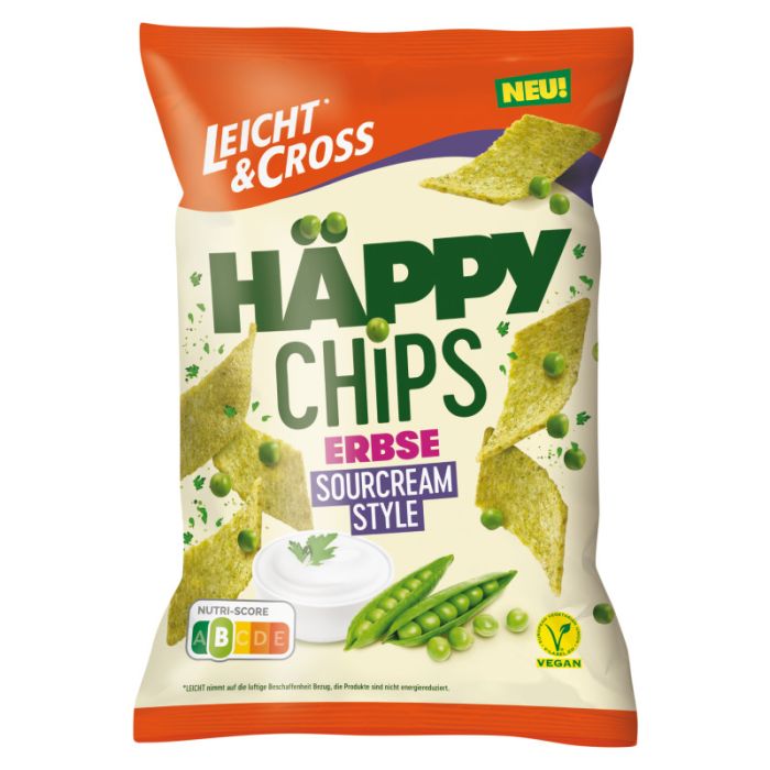 Kurzes MHD: Leicht & Cross Häppy Chips Erbse Sourcream Style 90g