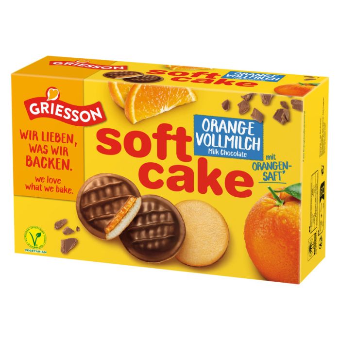 Kurzes MHD: Griesson Soft Cake Orange Vollmilch 300g