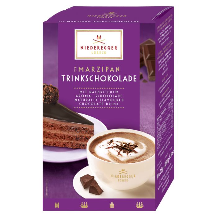 Niederegger Marzipan Trinkschokolade, 10 Stick-Portionsbeutel = 250g