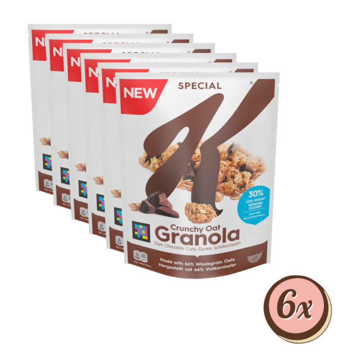 Multipack: 6x Kelloggs Crunchy Oat Müsli Granola Dark Coco á 320g